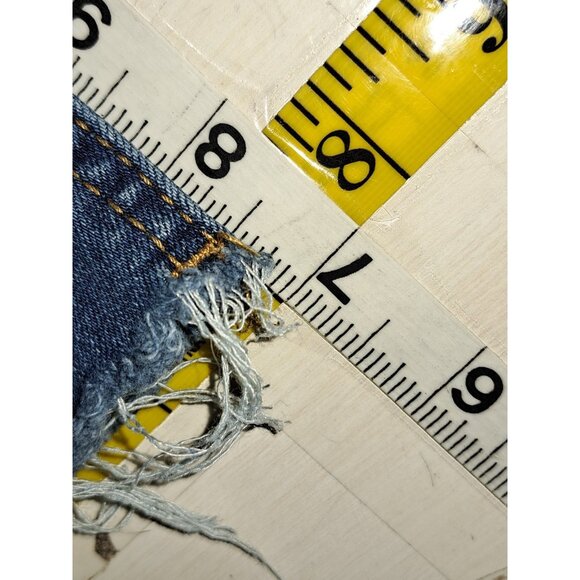 Copperflash Womens High Rise Distressed Skinny Jeans Blue 12 Raw Hem Ripped - Picture 8 of 11